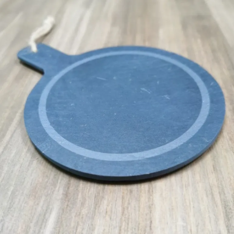 Bandeja de pizarra para degustacion redonda