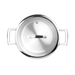 Cacerola tricapa con tapa de Cristal