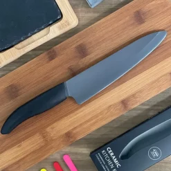 Cuchillo de ceramica kyocera 18 cms hoja negra
