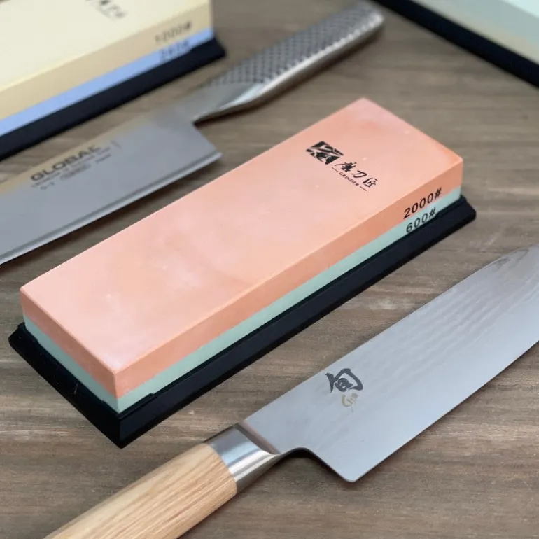 Piedra para afilar cuchillos doble 600 y 2000 granos